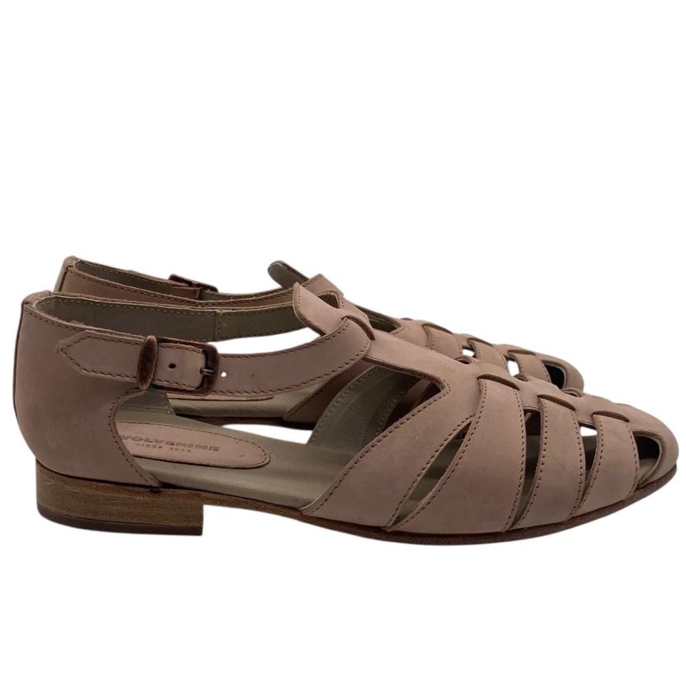Wolverine Womens Shoes Leather Flats Size 7 Tan Sandals Casual Buckle Neutral - Picture 3 of 13